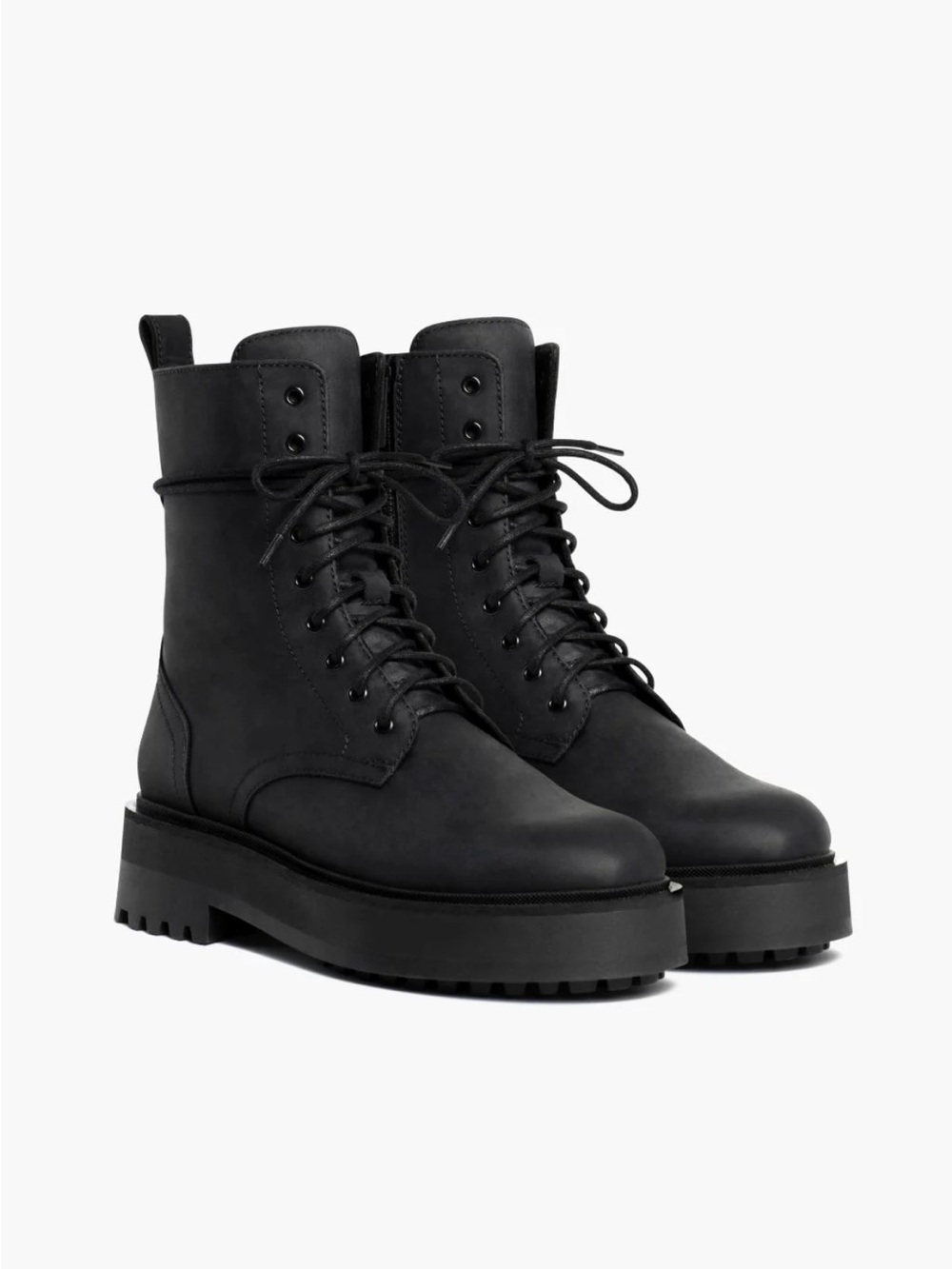 Thursday Boots Women's Quest Black Lace-Up Platform Combat Boots, size 6.5